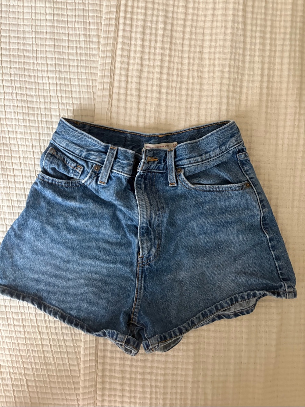 Levi's Medium Blue High-Waist Denim Shorts